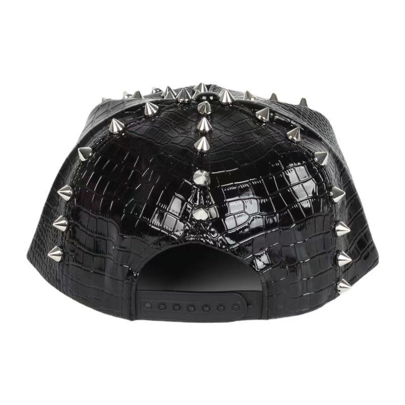 Punk Rivet Crocodile Print Hat