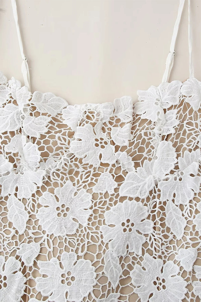 Sexy Lace Strap Design V Neck Long Dresses