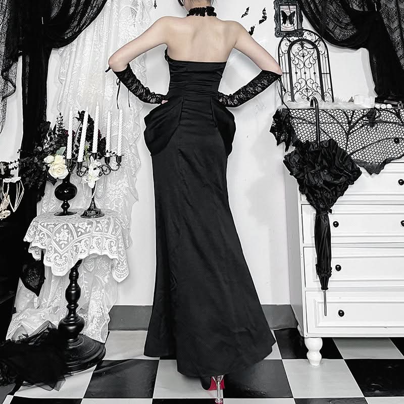 Halter hollow out ruched solid cut out maxi dress | Festival Outfits Women