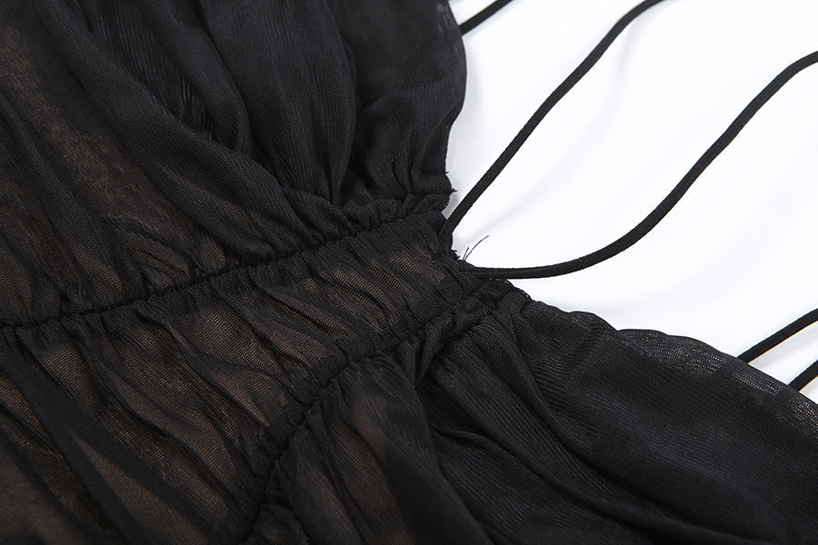 Ruched mesh cami maxi dress | Festival Outfits Women