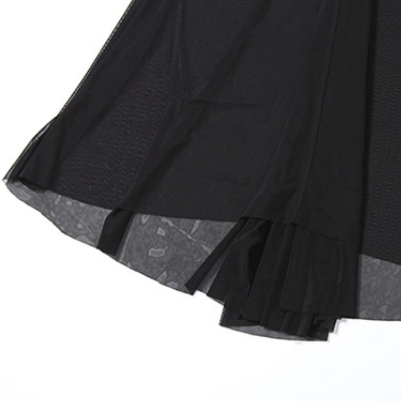 Ruffle u neck mesh solid cami maxi dress | Festival Outfits Women