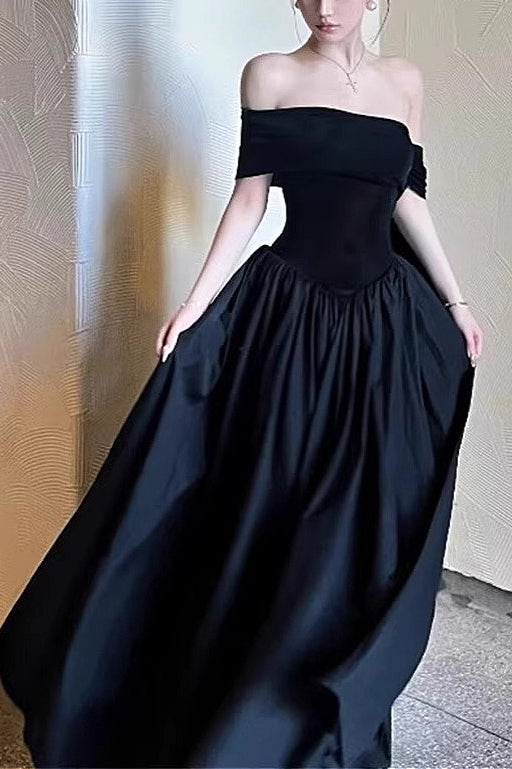 Black Flowy Swing Maxi Dress