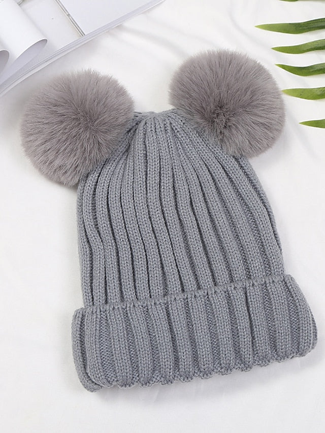 Hat Beanie / Slouchy Black Pink Yellow Outdoor Street Dailywear Knit Pure Color Comfort Warm Breathable for Women