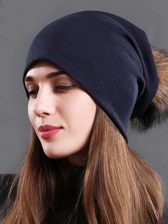 Hat Beanie / Slouchy Black Light Gray Dark Gray Outdoor Home Daily Knit Pure Color Windproof Comfort Warm for Women