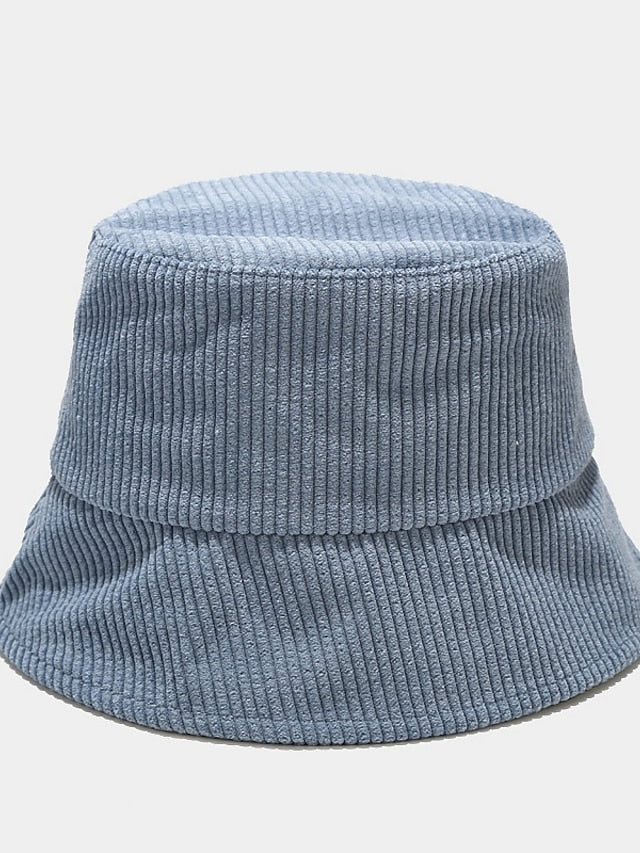 Fall Winter Classic Corduroy Bucket Hat Outdoor Panama Harajuku Style Fishing Bucket Hats For Female Male Unisex Casual Solid Cap for Women