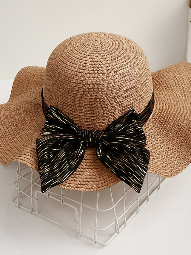 Sun Hat Daily Holiday Straw Vacation Casual Beach Sunscreen Breathability Casual 1 pcs for Women