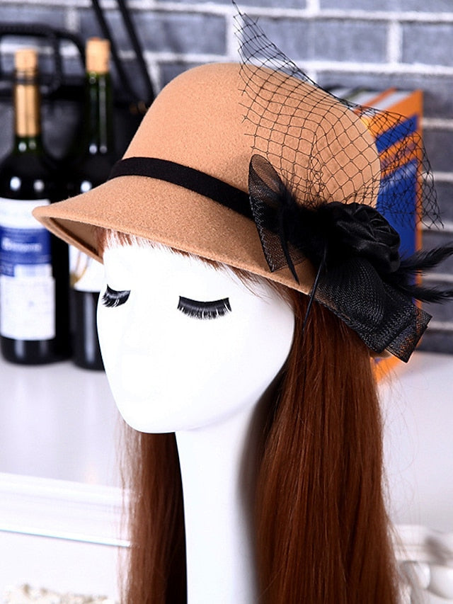 Hat Fedora Hat Black Wine Fuchsia Outdoor Dailywear Holiday Floral Flower Portable Windproof Comfort for Women