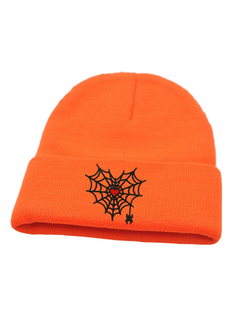 Gothic Spider Web Heart Knit Hat