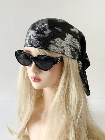 Liquid Silver Metallic Scarf Hat