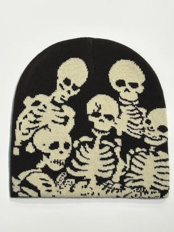Unisex Skull Pattern Cold Weather Jacquard Hat