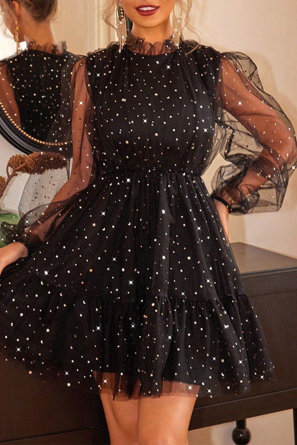 Prom Elegant Sequins Mesh O Neck Evening Dresses(3 Colors)