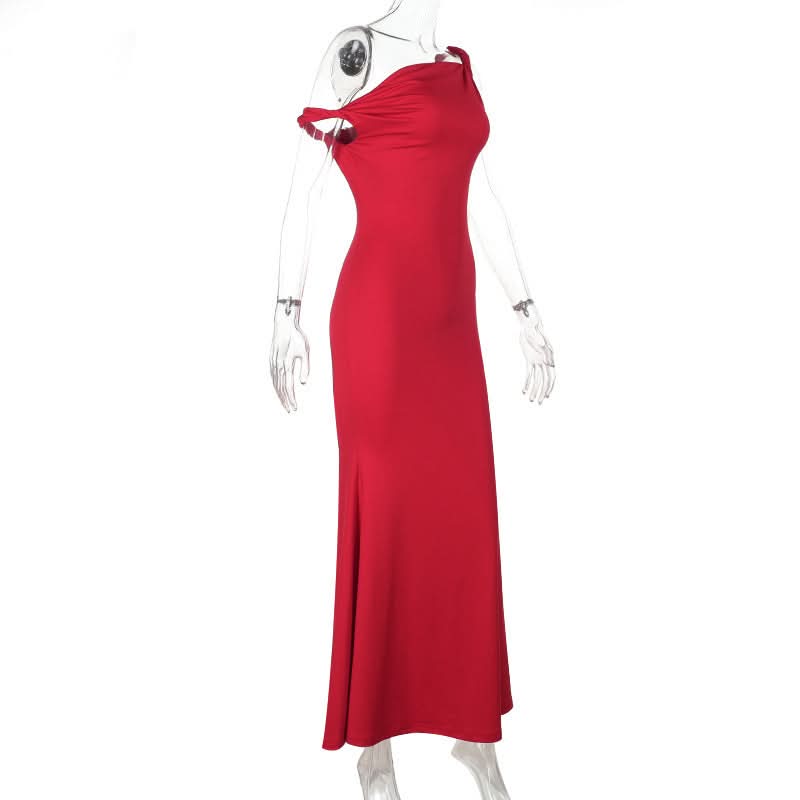 Off shoulder ruched solid tube maxi dress  | Festival Outfits Women