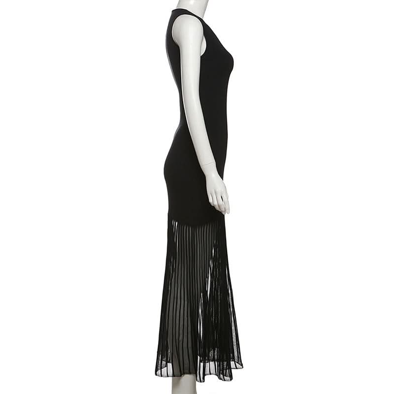 Sleeveless notch neck maxi dress  | Festival Outfits Women