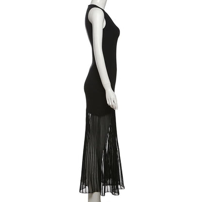 Sleeveless notch neck maxi dress  | Festival Outfits Women