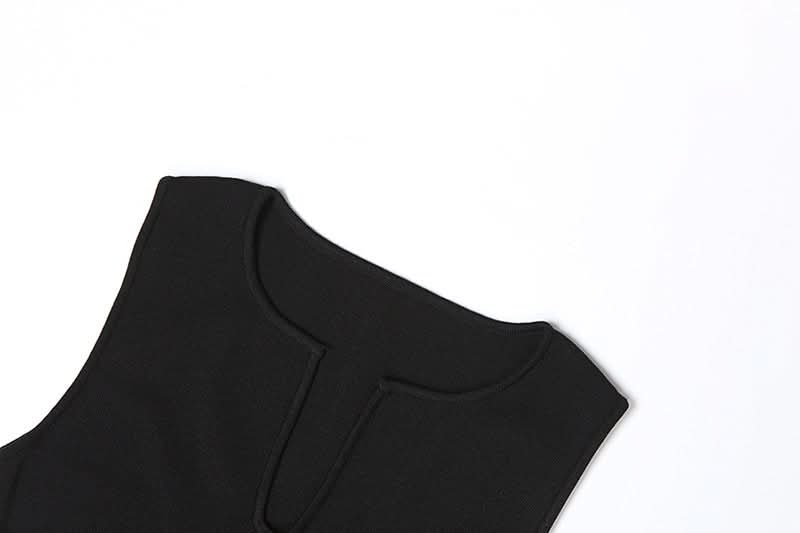 Sleeveless notch neck maxi dress  | Festival Outfits Women