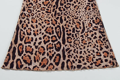 V neck leopard print long sleeve hollow out cut out maxi dress  | Festival Outfits Women