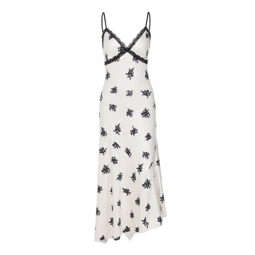 V neck lace hem print cami maxi dress  | Festival Outfits Women