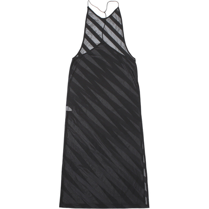 V neck mesh high slit see through backless maxi dress  | Festival Outfits Women