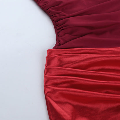 One shoulder ruched irregular maxi dress  | Festival Outfits Women