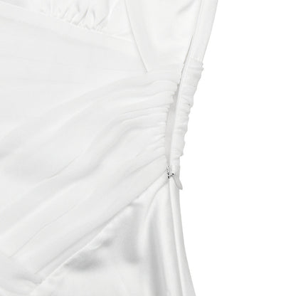 Beaded v neck zip-up satin backless maxi dress  | Festival Outfits Women