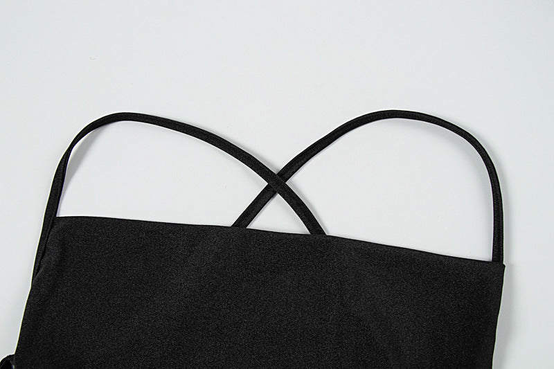 Cross back self tie square neck backless maxi dress  | Festival Outfits Women
