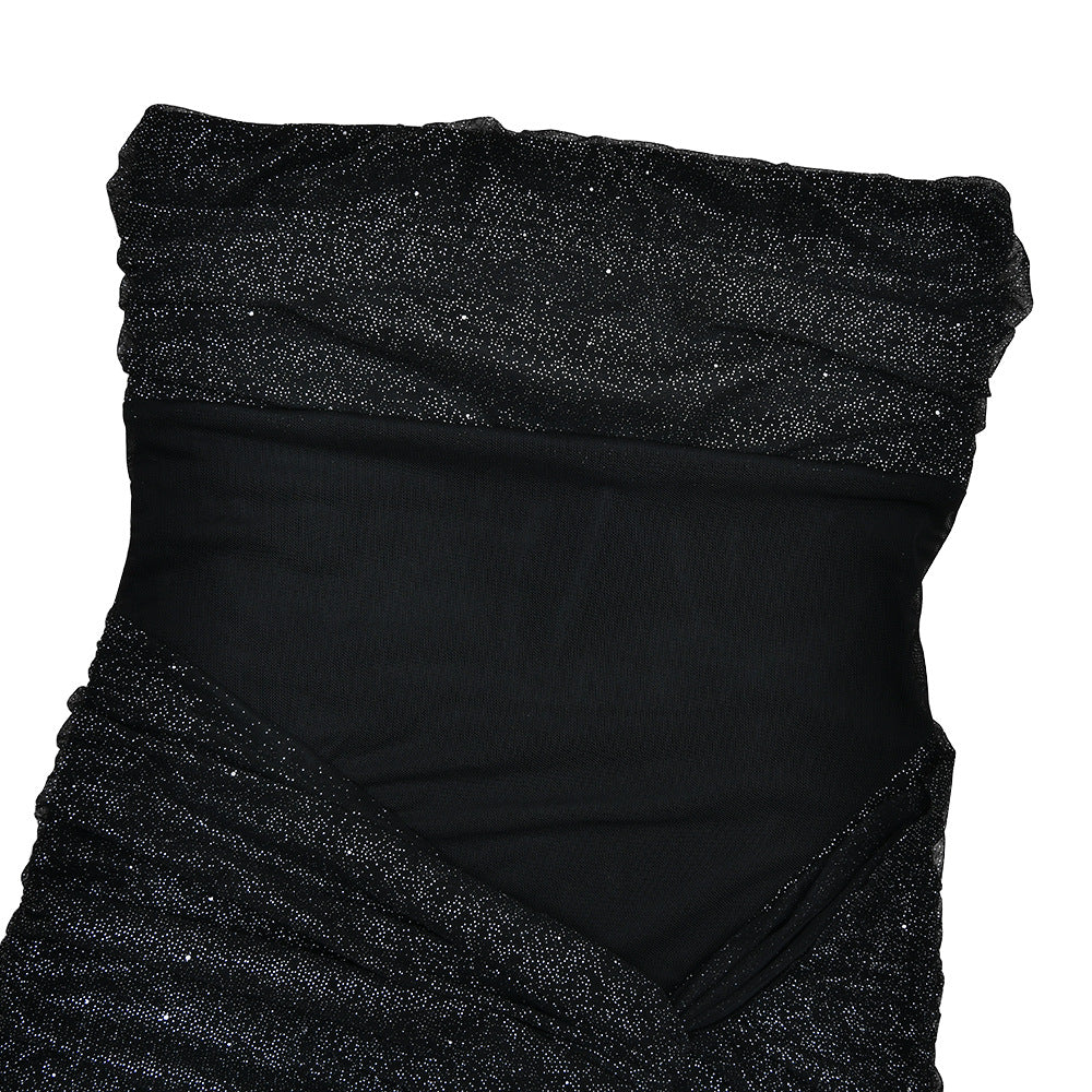 Ruched irregular backless tube maxi dress  | Festival Outfits Women