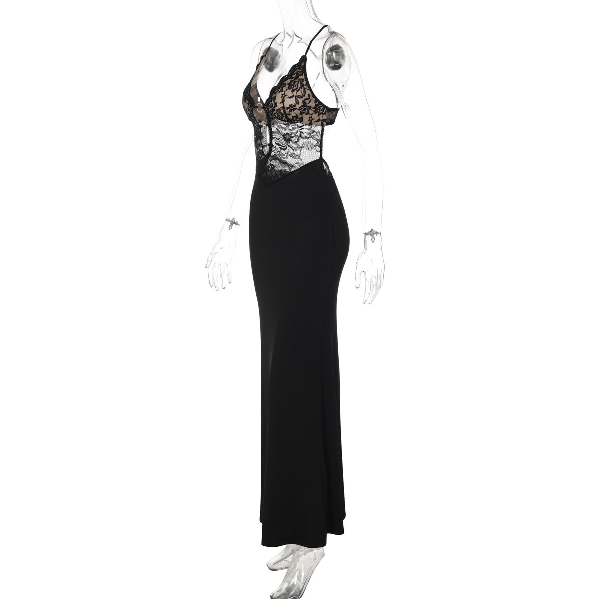 Cross back lace o ring hollow out maxi dress  | Festival Outfits Women