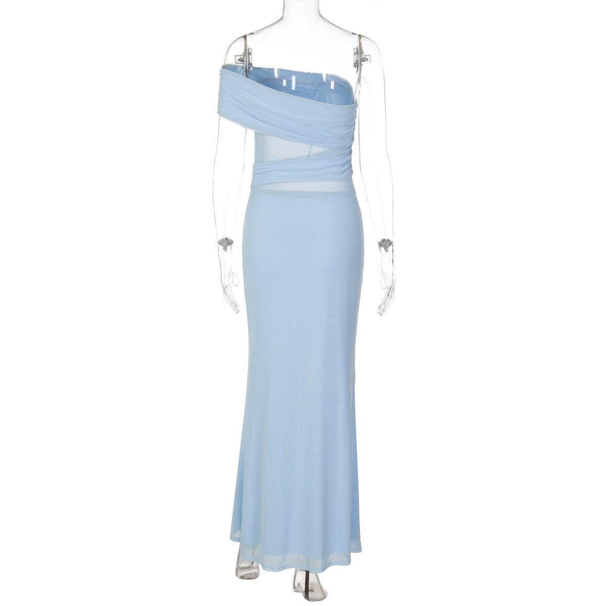 Irregular mesh patchwork backless maxi dress  | Festival Outfits Women