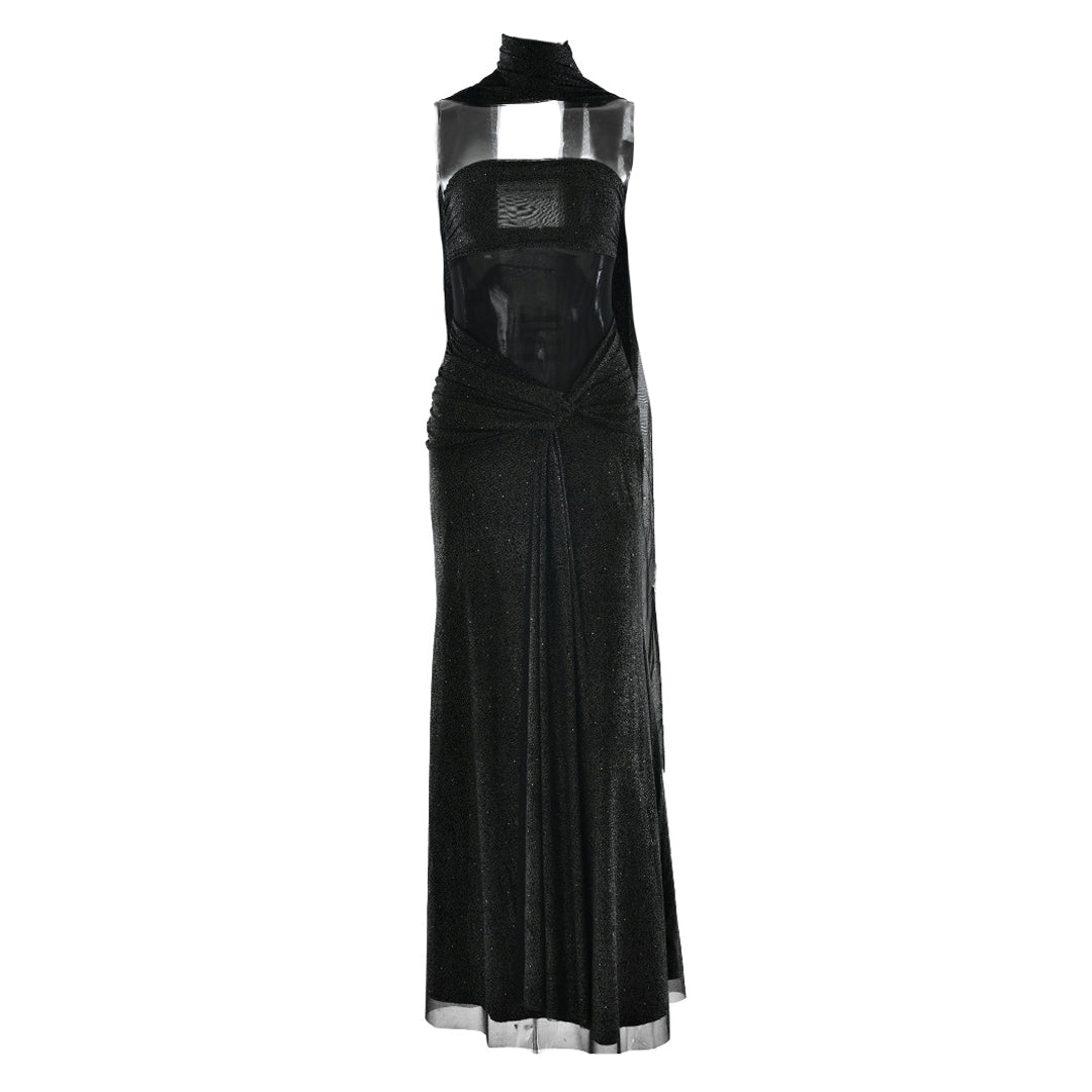 Ruched irregular backless tube maxi dress  | Festival Outfits Women