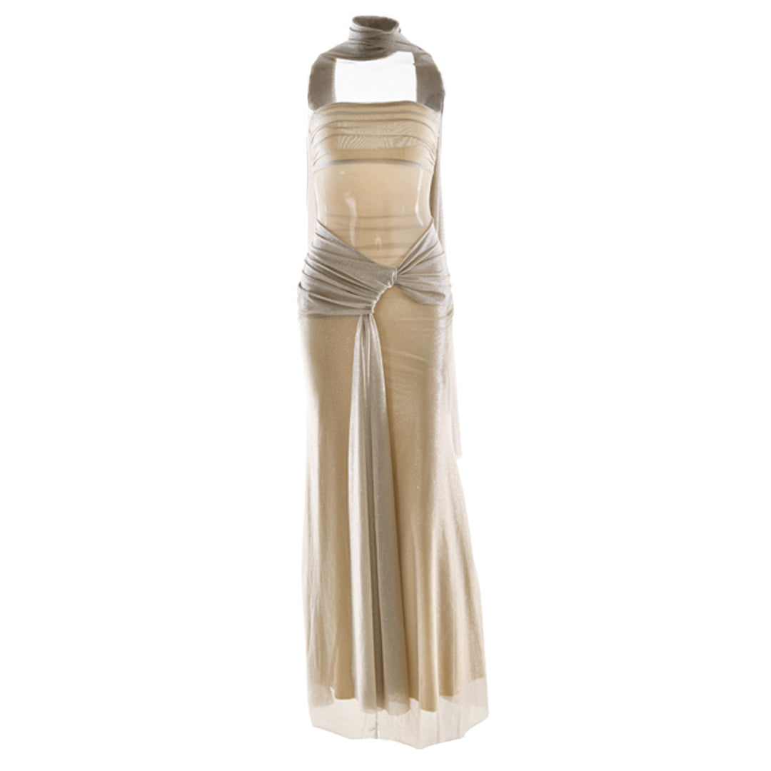 Ruched irregular backless tube maxi dress  | Festival Outfits Women