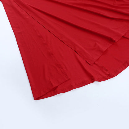 Ruched slit halter self tie v neck maxi dress  | Festival Outfits Women