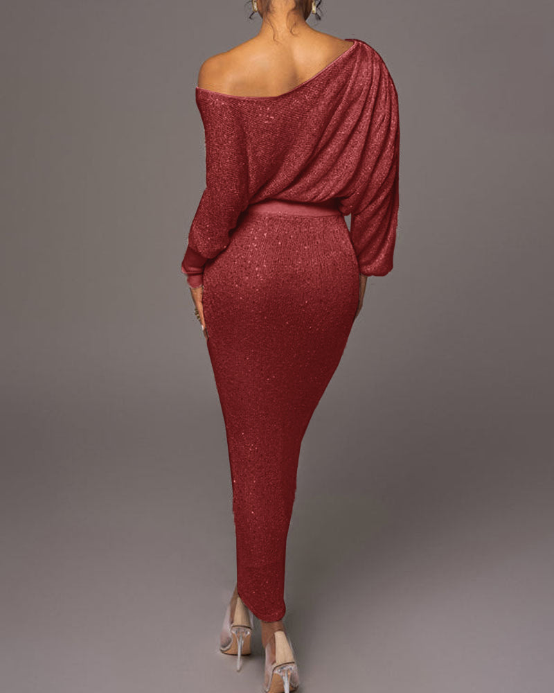 Women’s Sleeve Sequin Evening Dress | Ideal for Spring/Summer