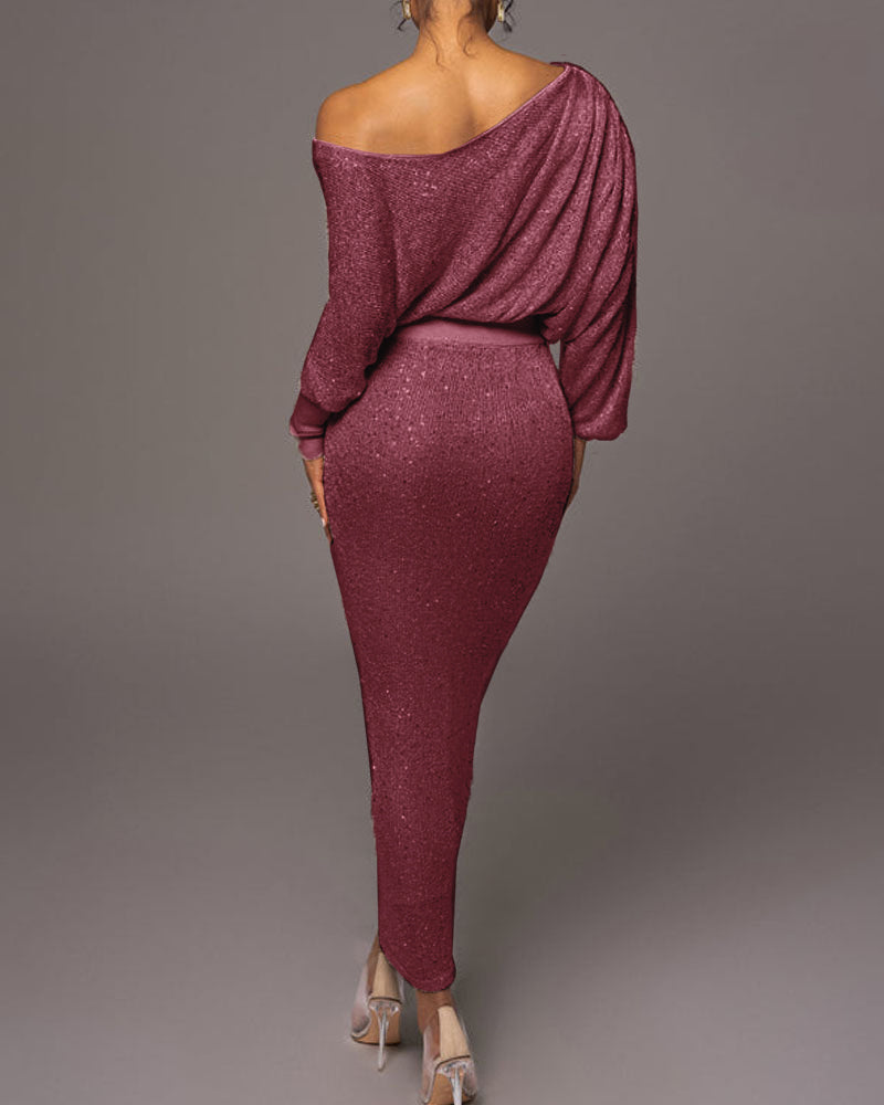Women’s Sleeve Sequin Evening Dress | Ideal for Spring/Summer
