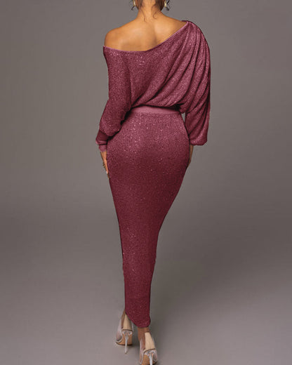 Women’s Sleeve Sequin Evening Dress | Ideal for Spring/Summer