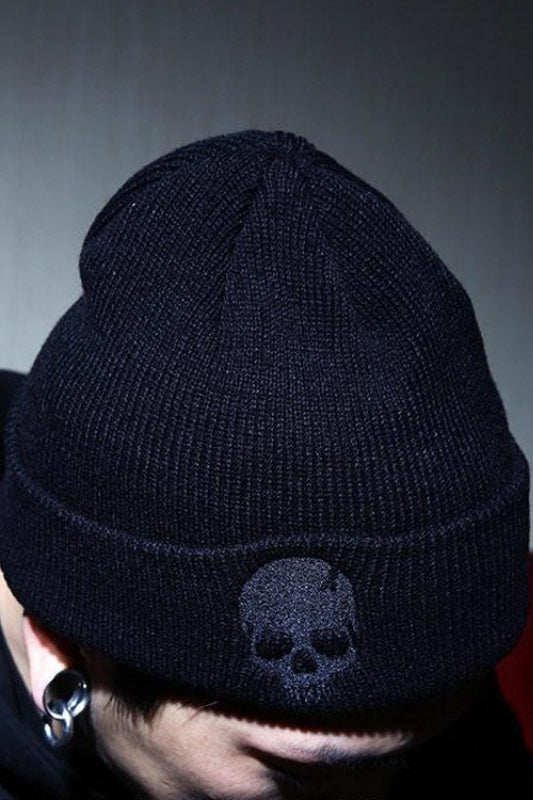 Punk Embroidered Skull Knit Hat