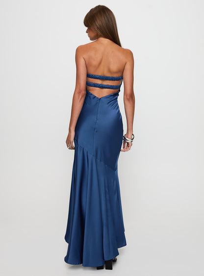Stand A Chance Twist Detail Maxi Dress Navy