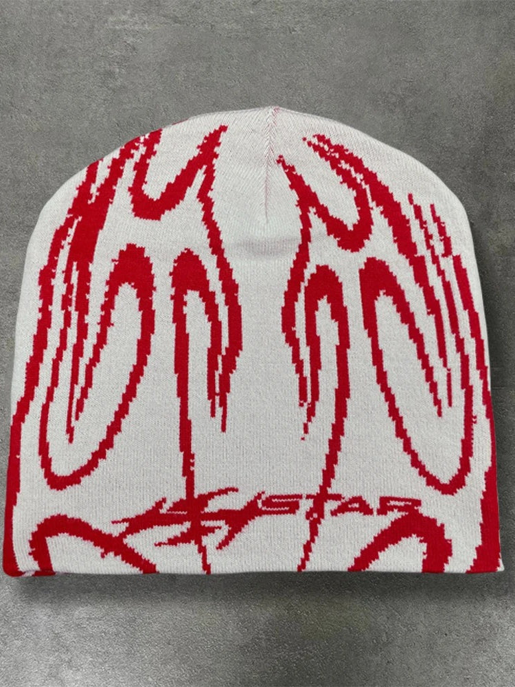Striped Jacquard Warm Hip-Hop Pullover Hat