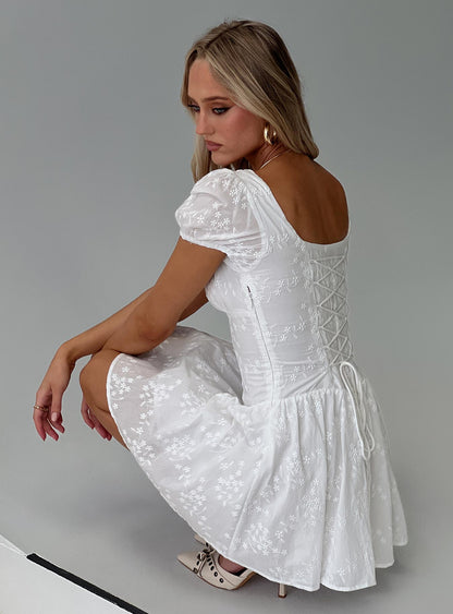 Lethia Corset Mini Dress White