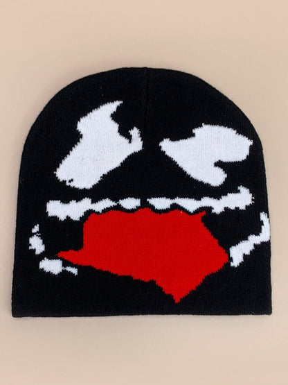 Warm Punk Skull Slouchy Hat