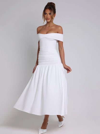 Elegant Sleeveless Tight Zipper Dress Women Sexy One Shoulder Backless Vestido Autumn/Winter Party Club Evening Dress