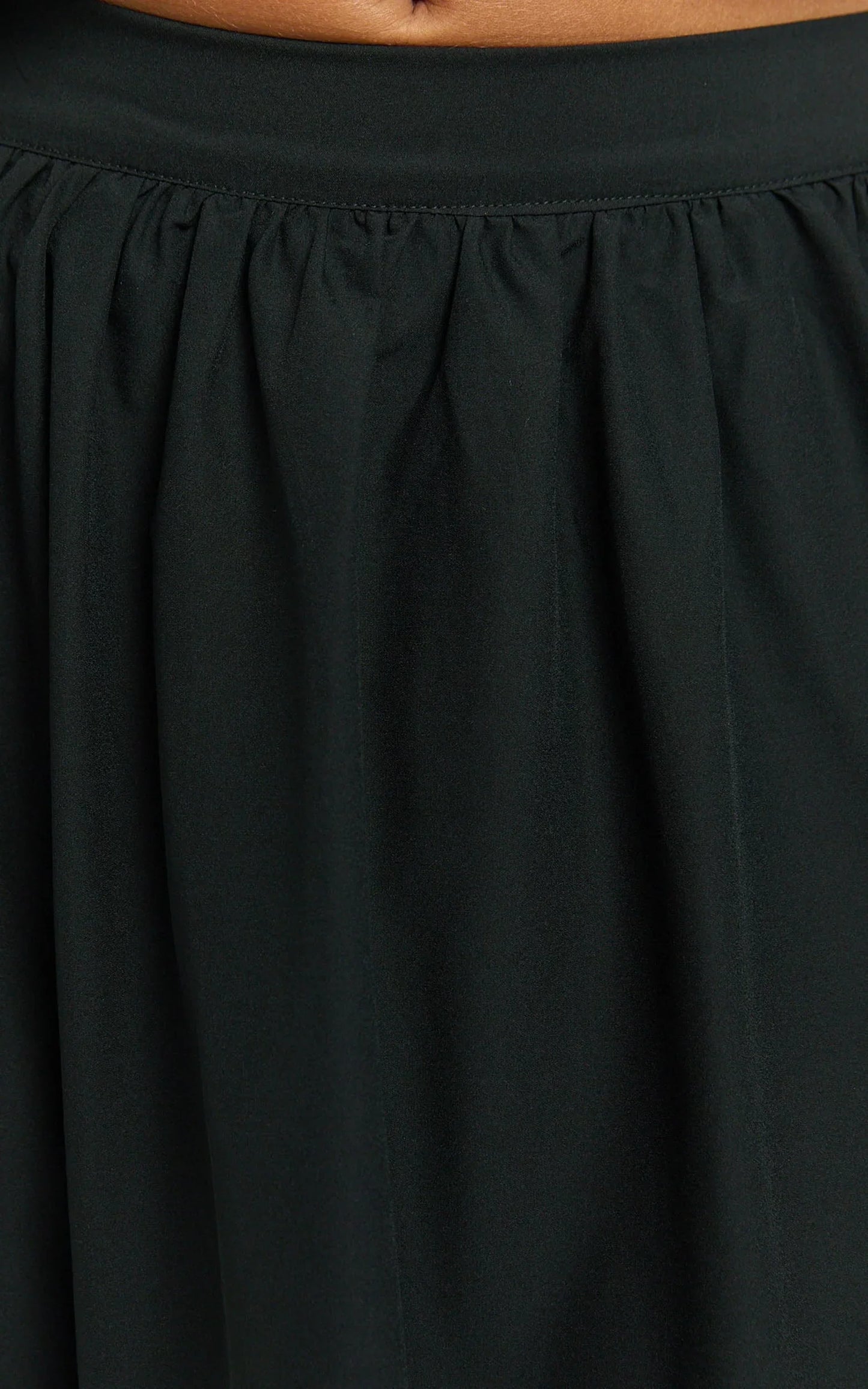 Preston Maxi Skirt - Gathered Waist Full Skirt in Black