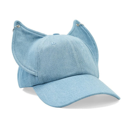 Doberman Ear Washed Denim Baseball  Hat