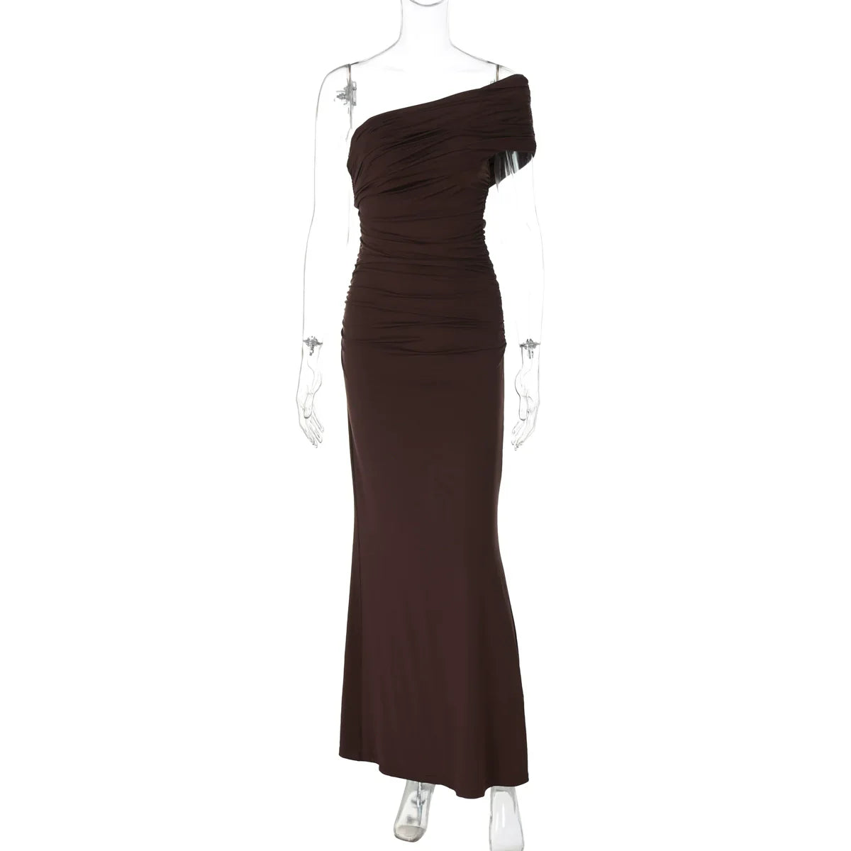 Hayat One-Shoulder Ruched Maxi Dress