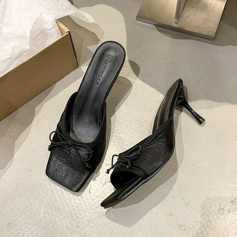 Larae Bow Mule Heels