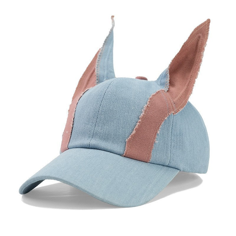 Doberman Ear Washed Denim Baseball  Hat