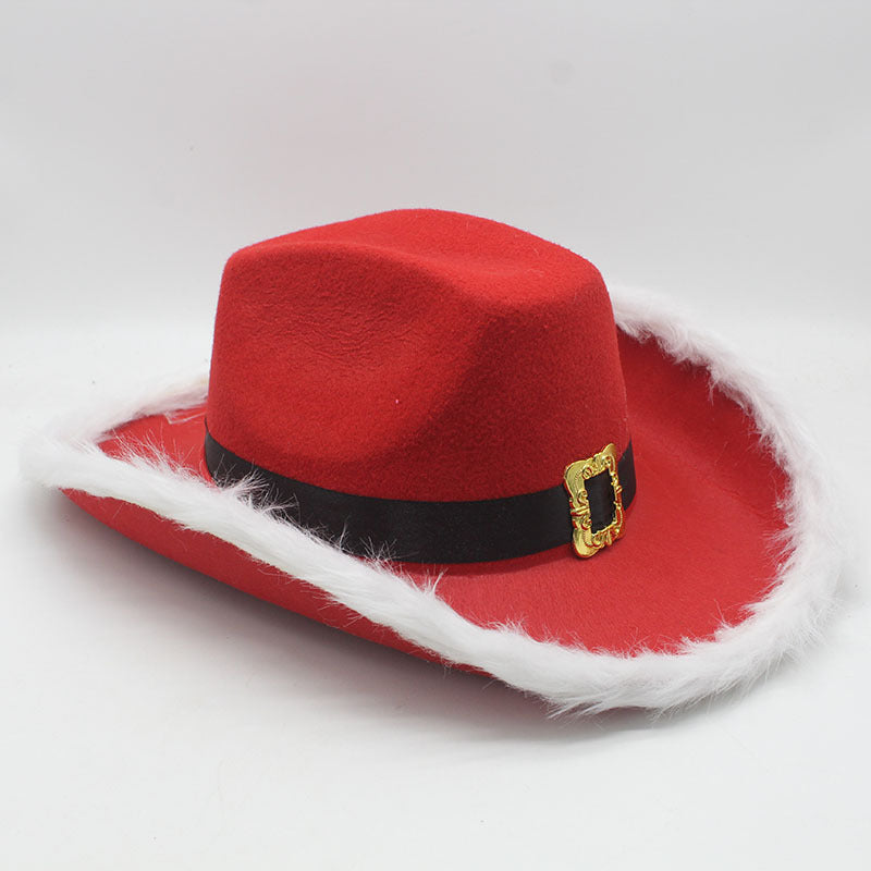 Red Faux Fur Cowboy Hat