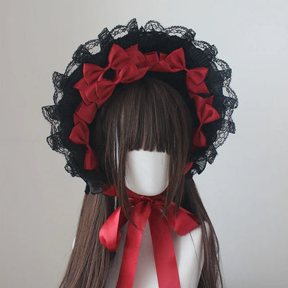 Diablo Kills Gothic Lolita Flat Bonnet Hat