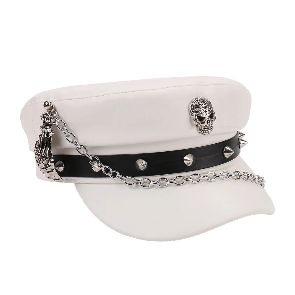 Leather Skull Claw Chain Hat