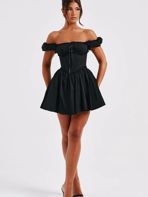 Elegant Sleeveless Tight Pleated Dress For Women Autumn  New Sexy Backless Short Skirt Party Club Slim Evening Dress