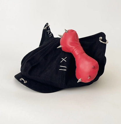 Dark Punk Kitty Ear Denim Hat